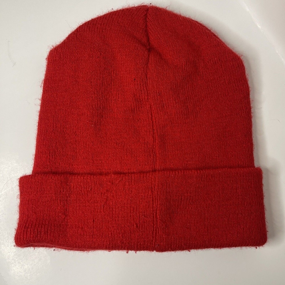 Mickey Mouse Beanie Hat Unisex Red Solid One Size - Picture 4 of 6